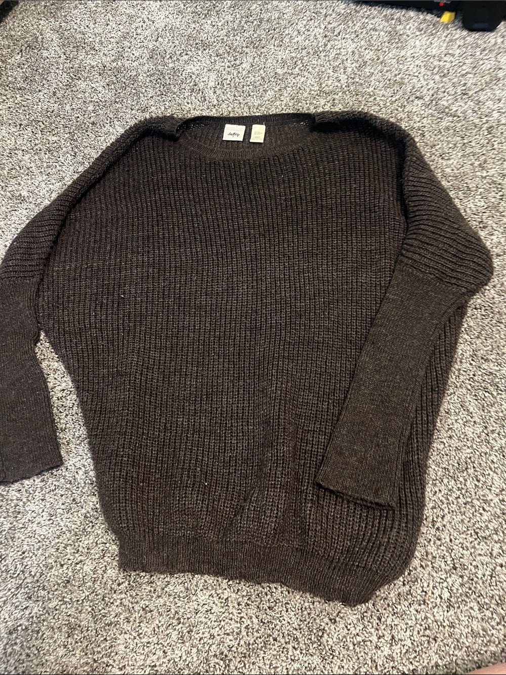 Women’s Daytrip Brown Ribbed Crewneck Sweater